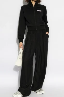 Balenciaga BLACK Sweatshirt with stand-up collar