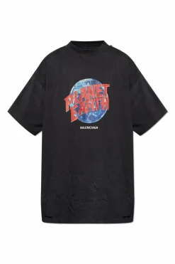 Balenciaga BLACK T-shirt with vintage effect