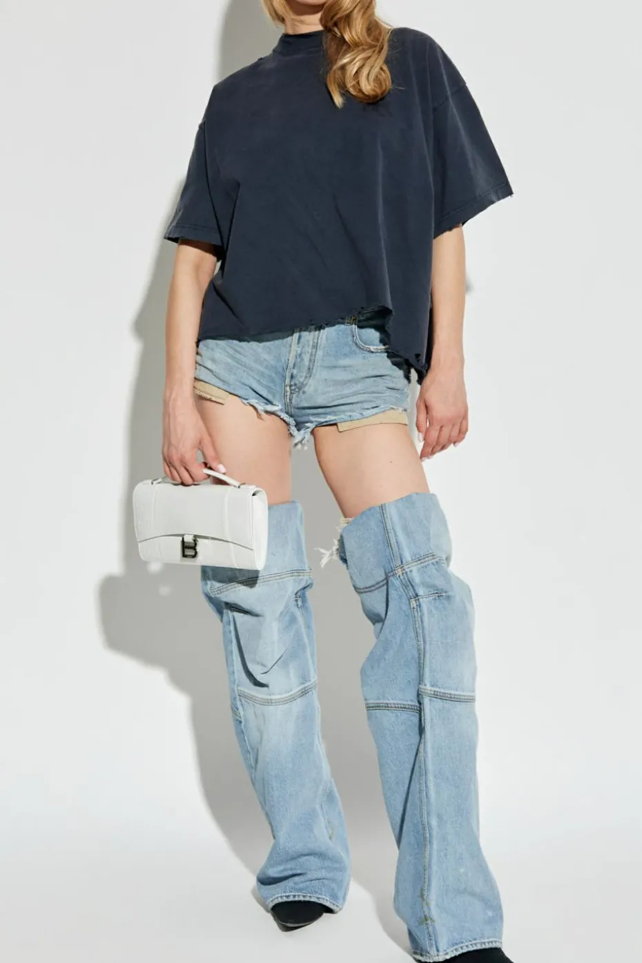 Balenciaga BLACK T-shirt with `vintage` effect