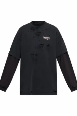 Balenciaga BLACK T-shirt with logo