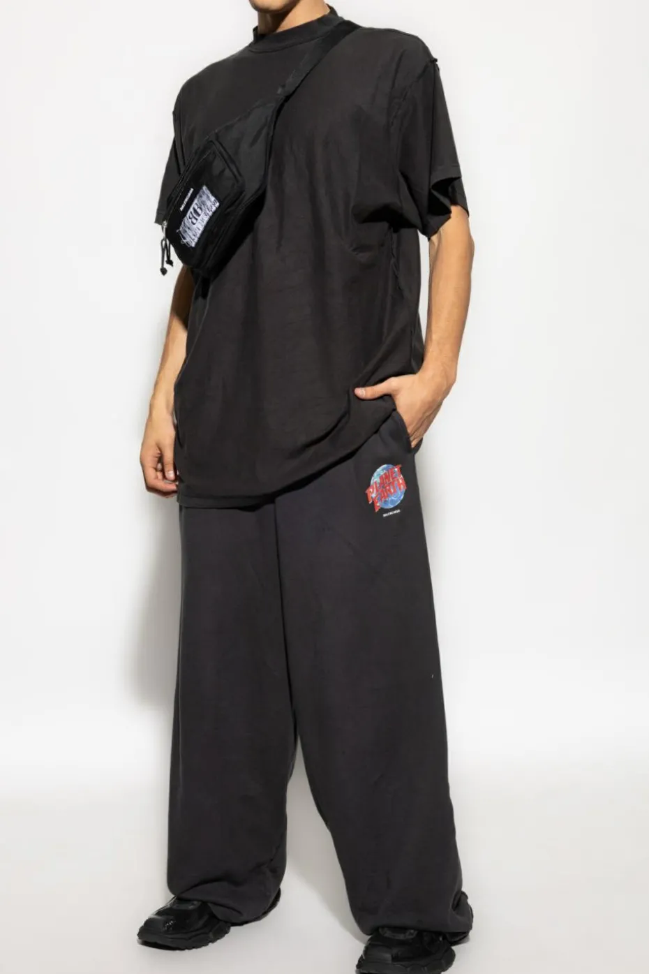 Balenciaga BLACK T-shirt with vintage effect