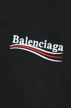Balenciaga BLACK T-shirt with embroidered logo