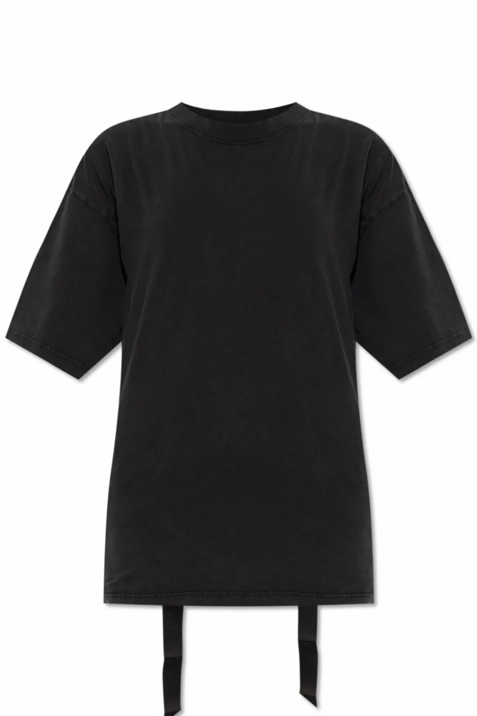 Balenciaga BLACK T-shirt with ribbon laced at the back
