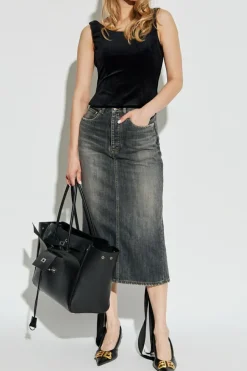 Balenciaga BLACK Velvet spaghetti strap top