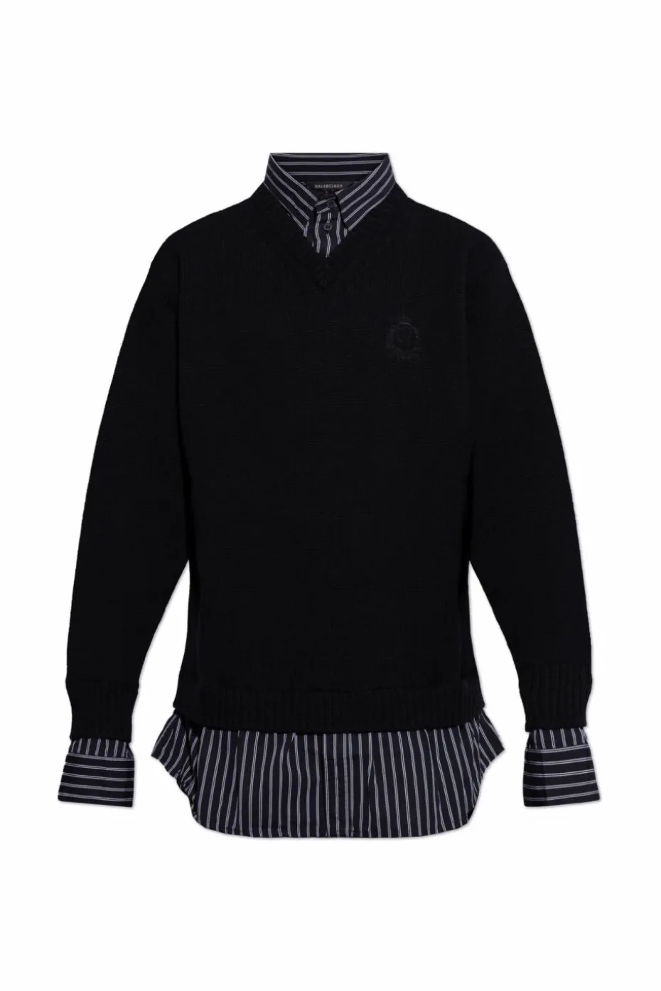 Balenciaga BLACK V-neck sweater