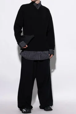Balenciaga BLACK V-neck sweater