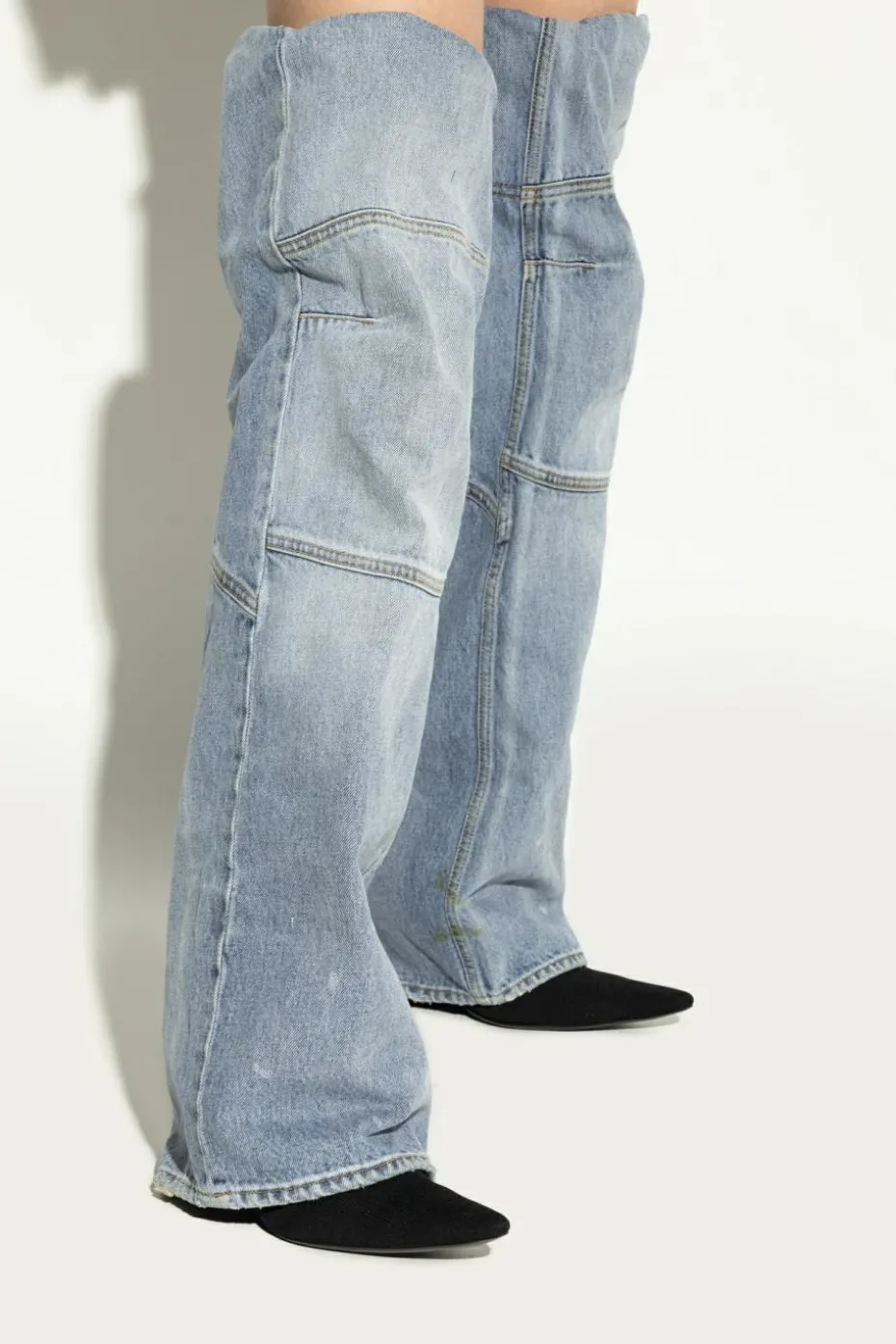 Balenciaga BLUE Denim high-heeled boots `New Flex`