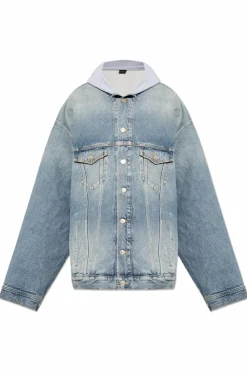 Balenciaga BLUE Denim jacket with hood