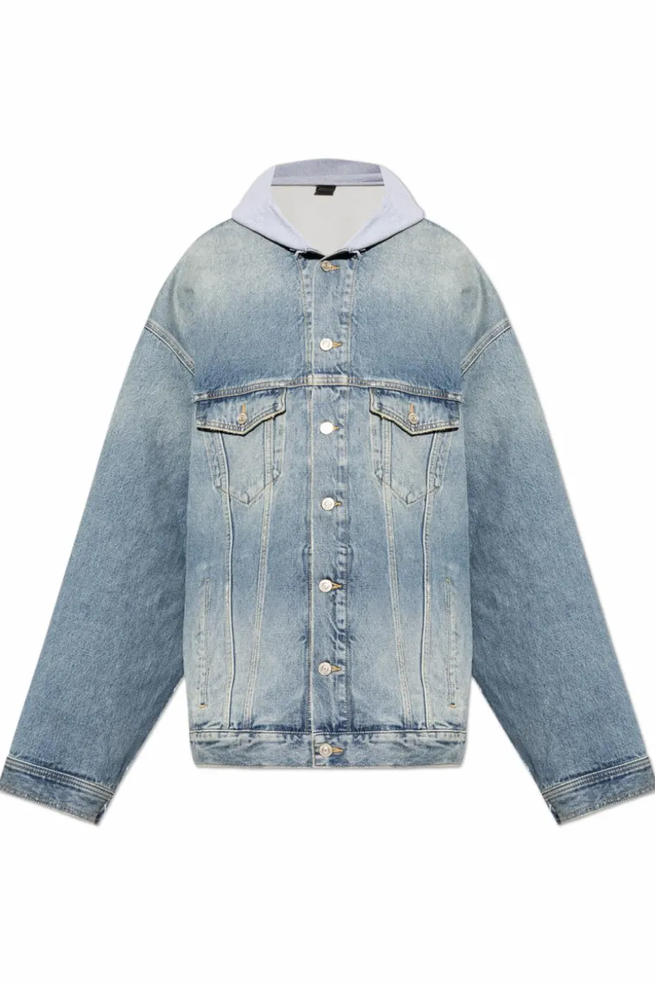 Balenciaga BLUE Denim jacket with hood