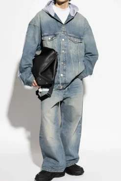 Balenciaga BLUE Denim jacket with hood