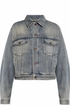 Balenciaga BLUE Denim jacket with logo