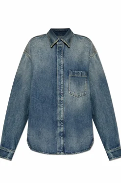 Balenciaga BLUE Denim shirt with vintage effect