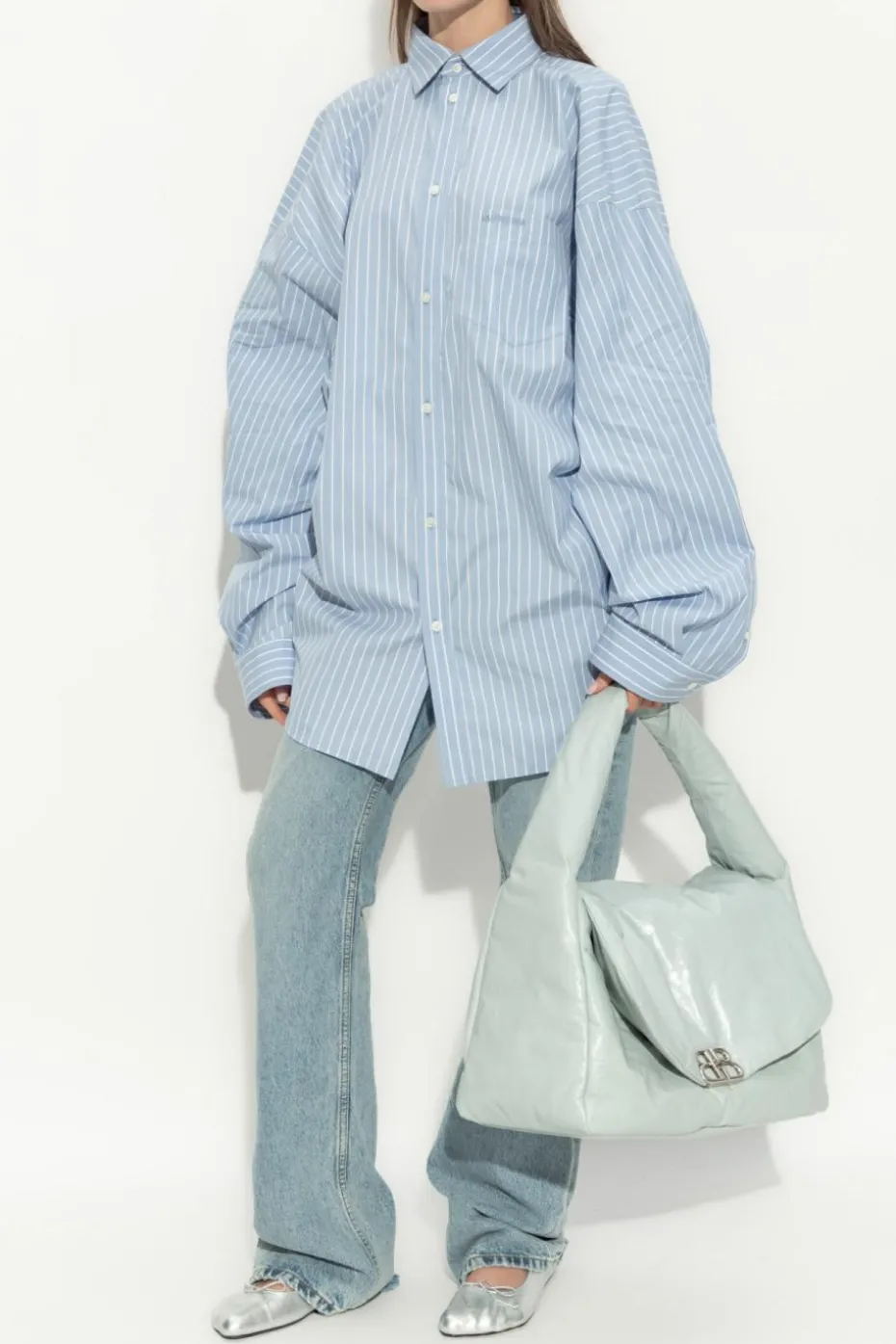 Balenciaga BLUE Jeans with a `vintage` effect
