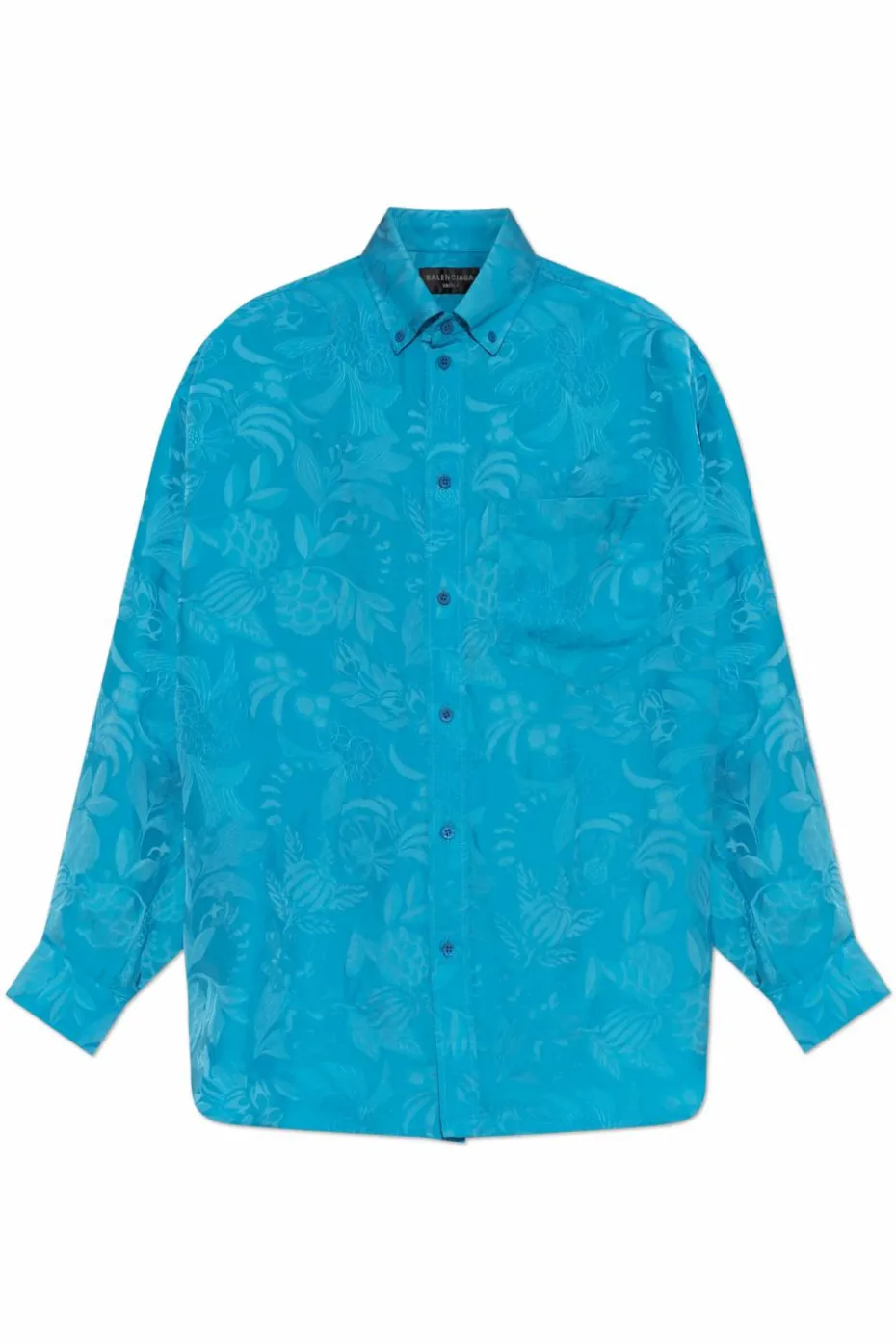 Balenciaga BLUE Shirt with silk trim