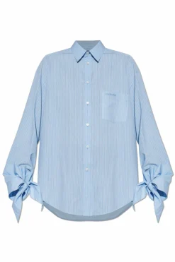 Balenciaga BLUE Shirt with stripe pattern