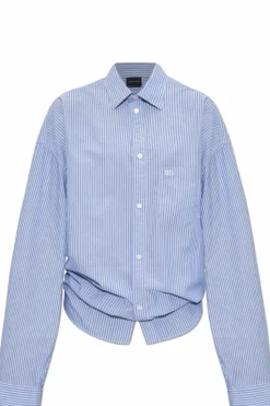 Balenciaga BLUE Shirt with stripe pattern