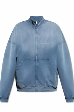 Balenciaga BLUE Sweatshirt with stand-up collar