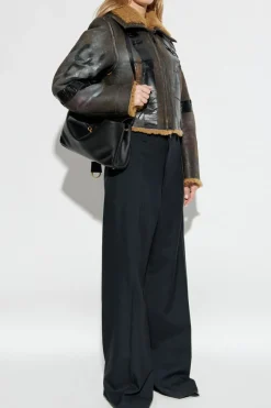 Balenciaga BROWN Shearling coat with vintage effect