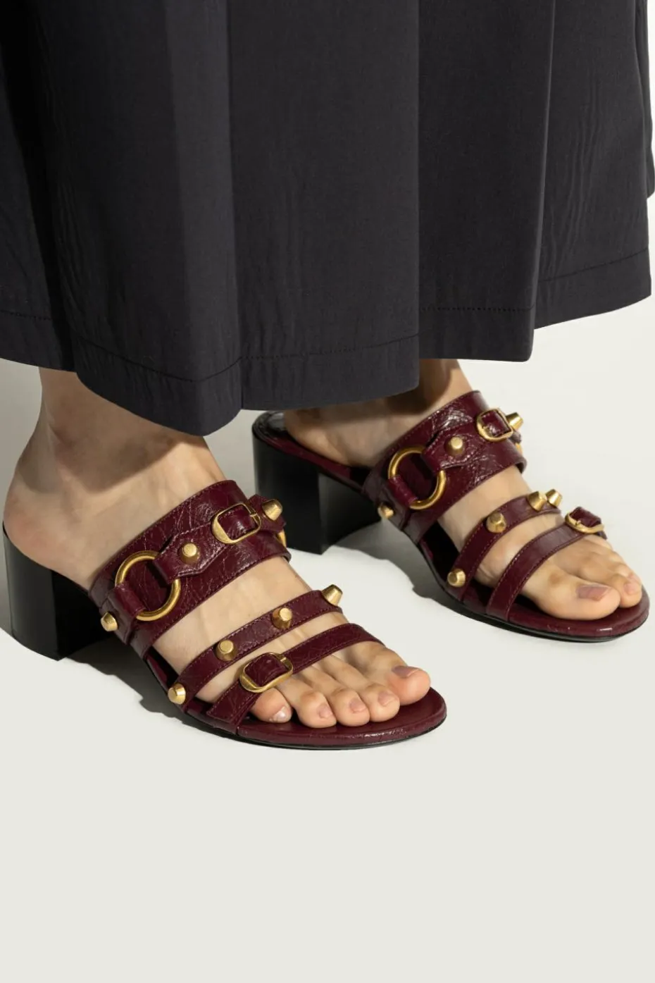 Balenciaga BURGUNDY Heeled mules "City"