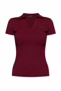 Balenciaga BURGUNDY Polo with embroidered logo