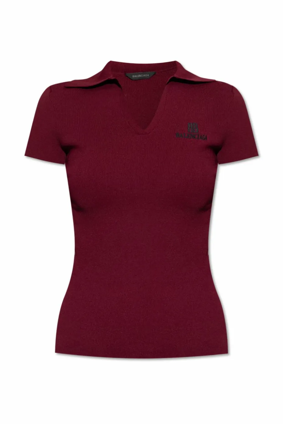 Balenciaga BURGUNDY Polo with embroidered logo
