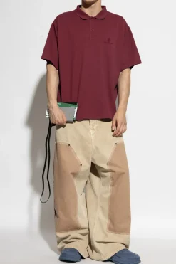 Balenciaga BURGUNDY Polo with embroidered logo
