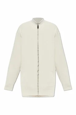Balenciaga cream Cardigan with stand-up collar