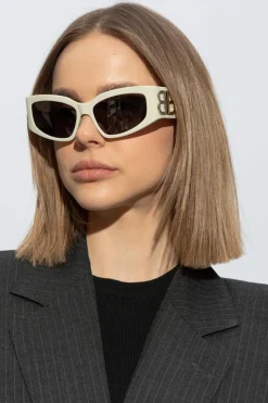 Balenciaga cream Sunglasses 'Bossy Cat'
