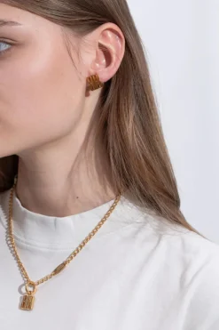 Balenciaga GOLD Earrings with logo