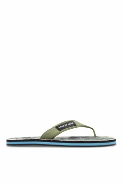 Balenciaga GREEN Flip-flops with logo
