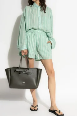 Balenciaga GREEN Shirt with a striped pattern