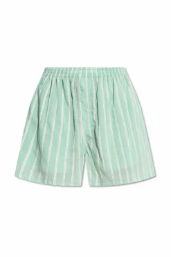 Balenciaga GREEN Striped pattern shorts