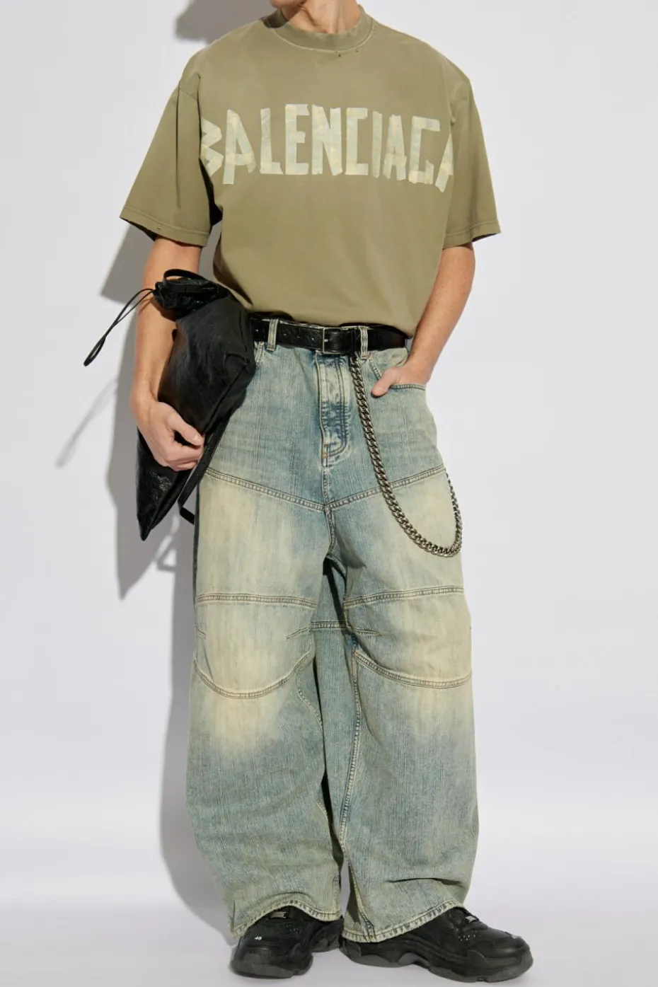 Balenciaga GREEN T-shirt with vintage effect