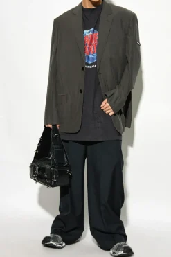 Balenciaga GREY Blazer with pinstripe pattern
