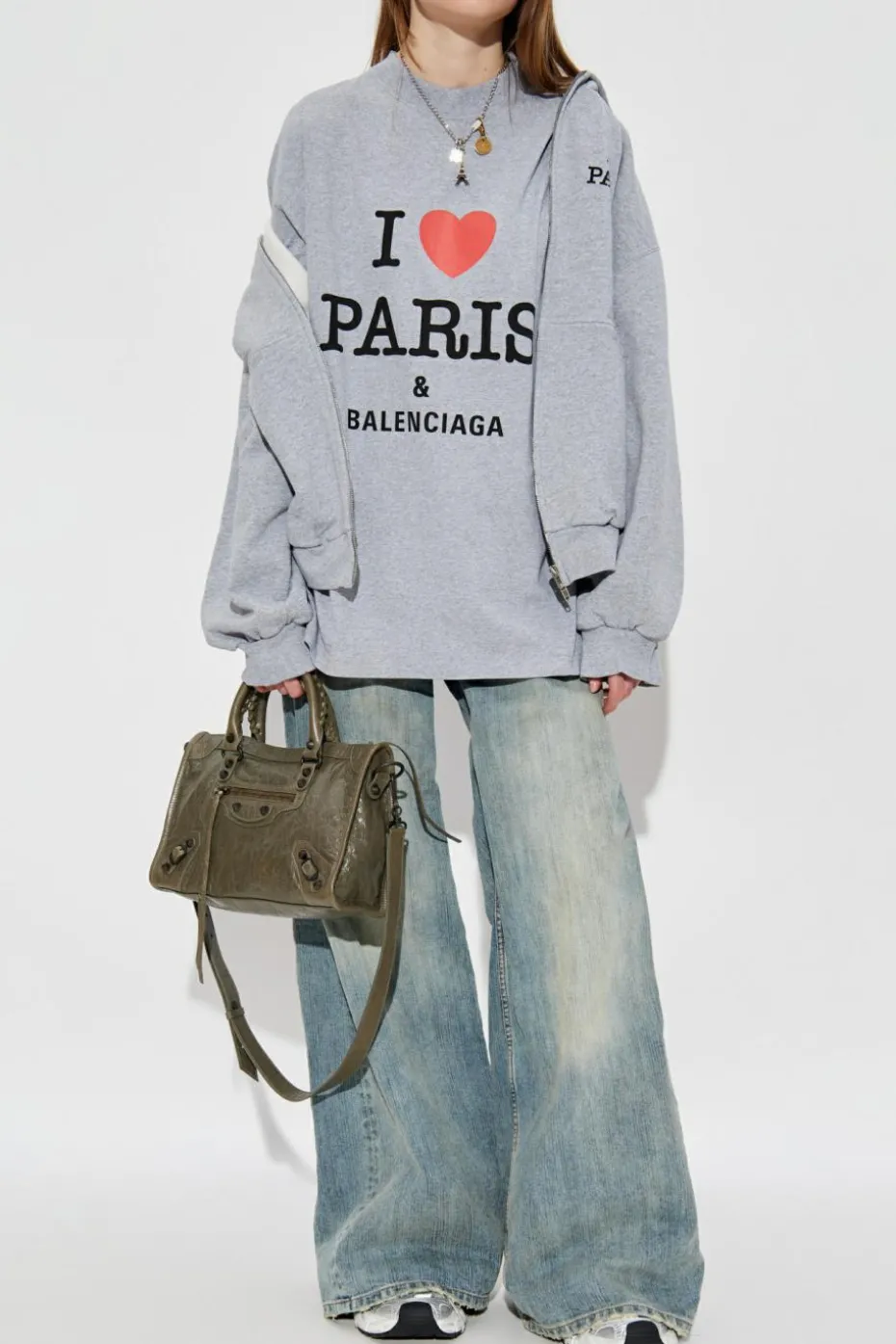 Balenciaga GREY Hoodie with logo