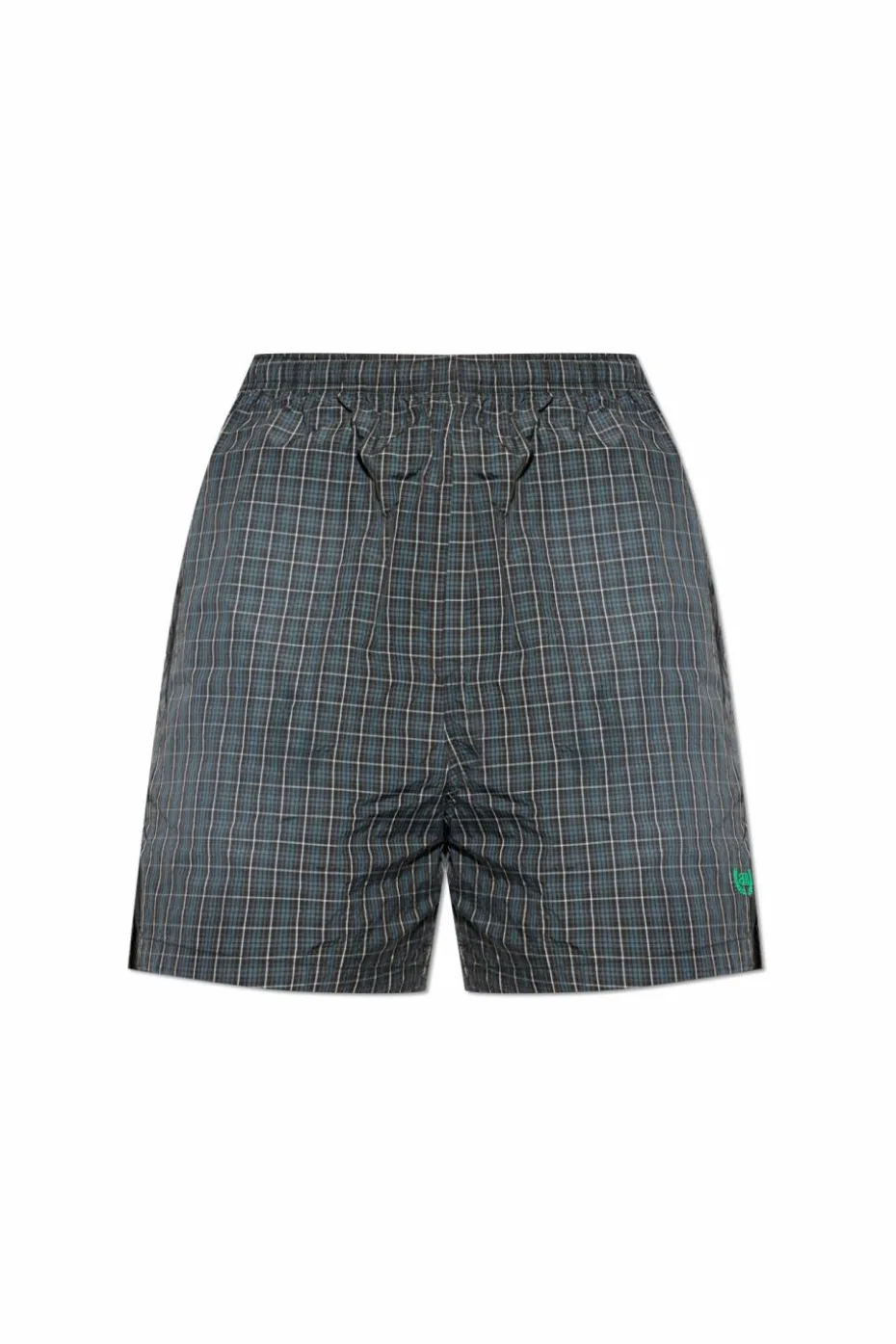 Balenciaga GREY Plaid-patterned swim shorts
