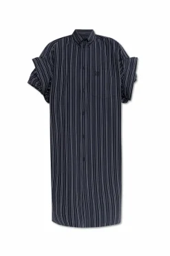 Balenciaga NAVY BLUE Dress with striped pattern