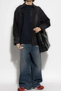 Balenciaga NAVY BLUE Jeans with 'vintage' effect