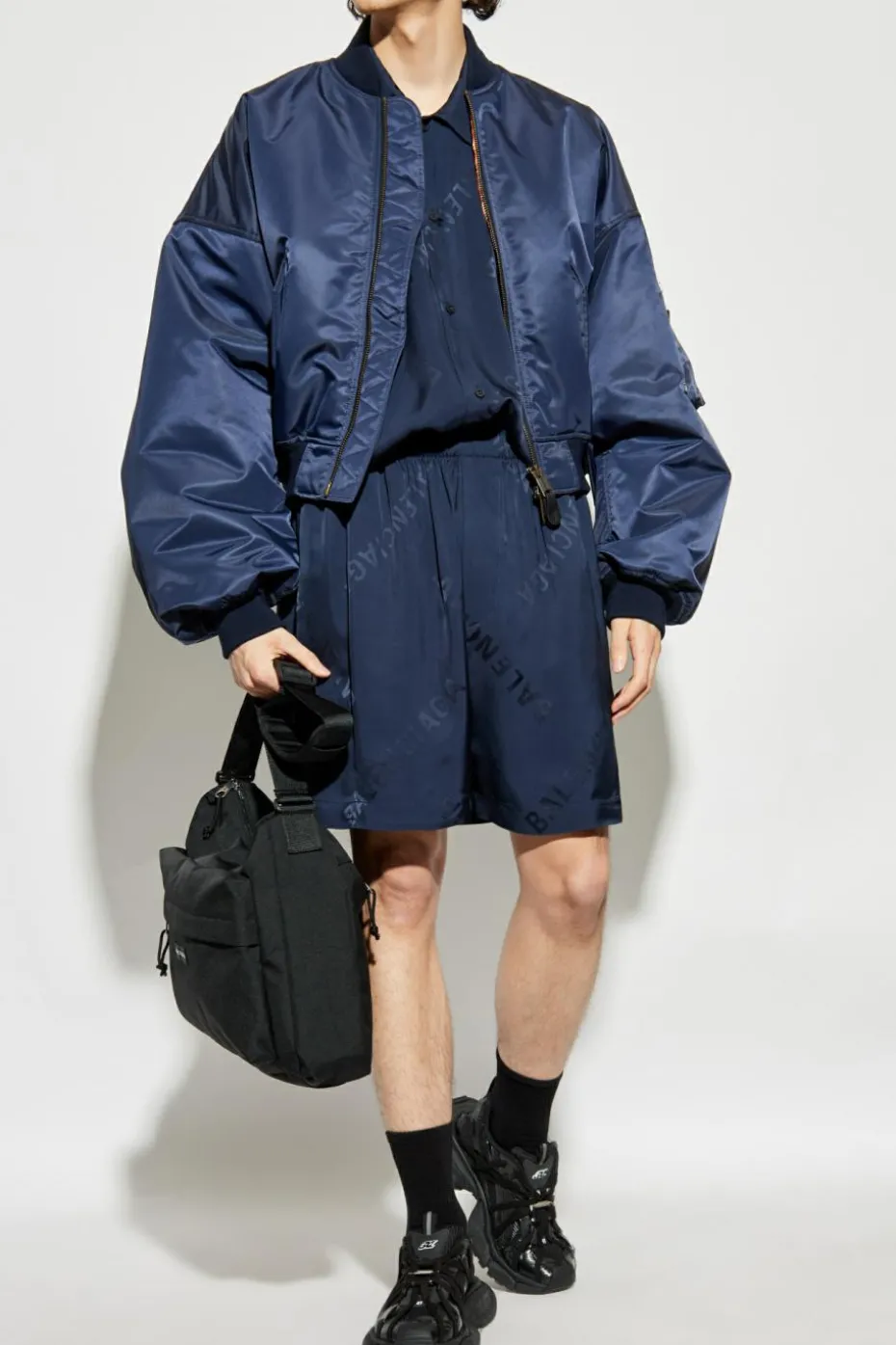 Balenciaga NAVY BLUE Shirt with monogram