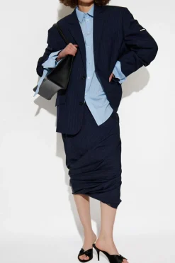 Balenciaga NAVY BLUE Skirt with striped pattern