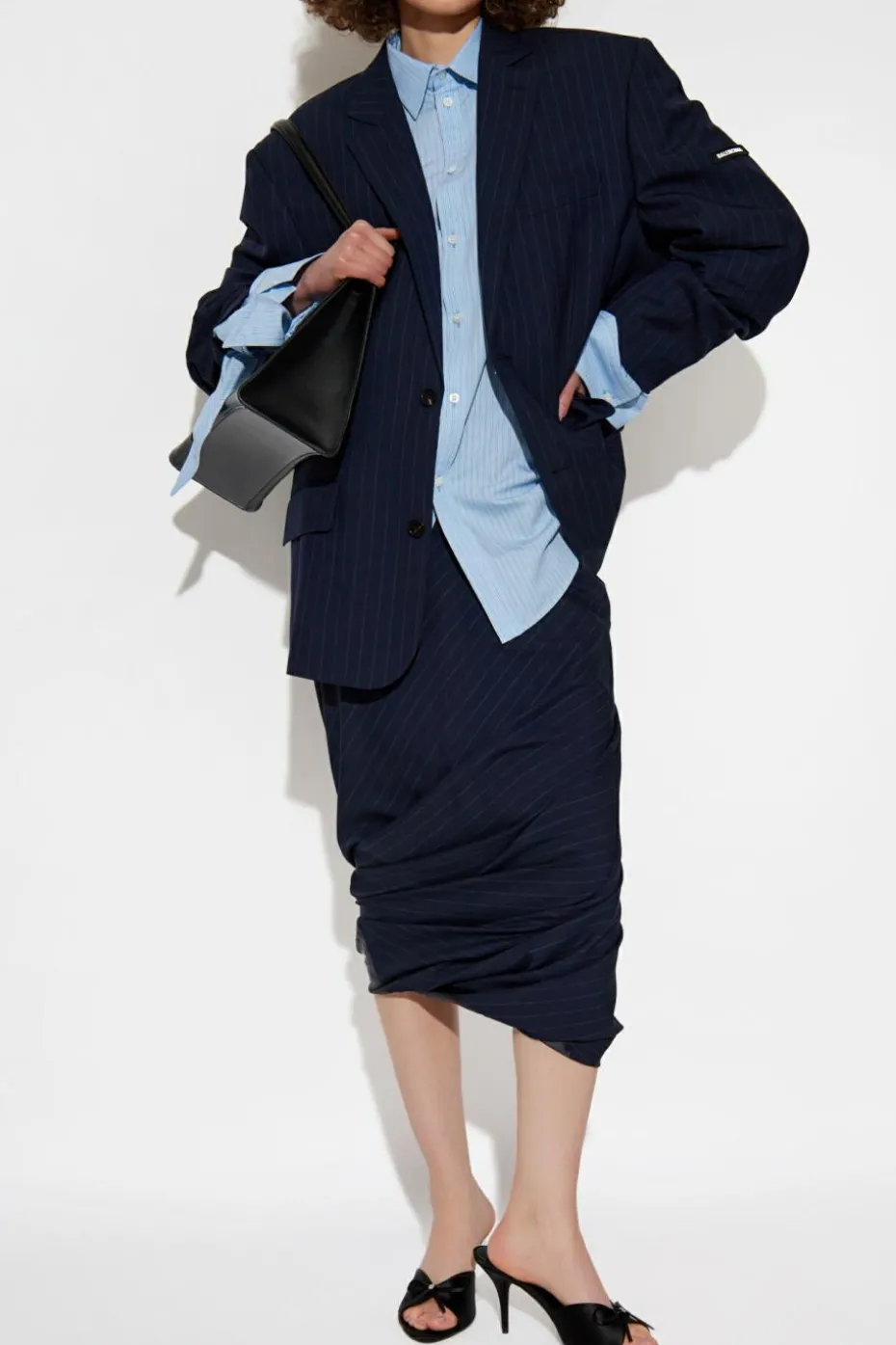 Balenciaga NAVY BLUE Skirt with striped pattern