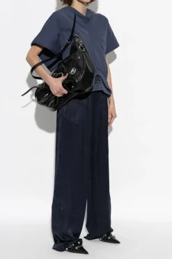 Balenciaga NAVY BLUE Top with vintage effect