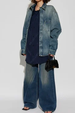 Balenciaga NAVY BLUE Wide-leg jeans