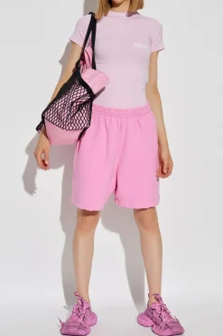 Balenciaga PINK Shorts with logo