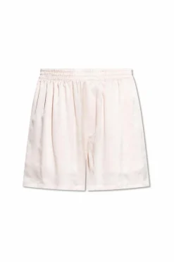 Balenciaga PINK Silk shorts with monogram