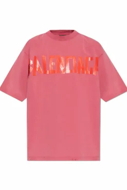 Balenciaga PINK T-shirt with printed logo