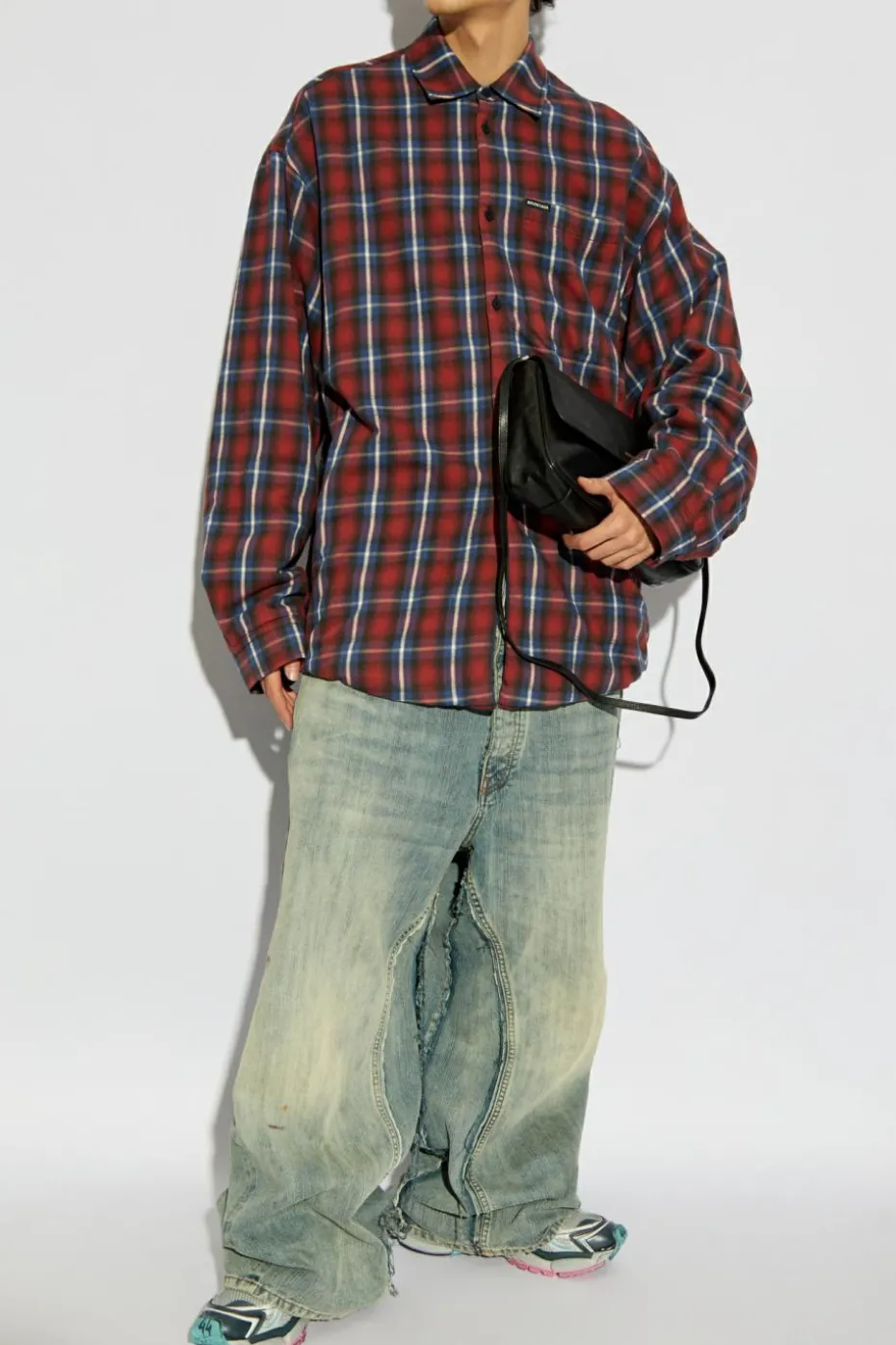 Balenciaga RED Plaid pattern shirt