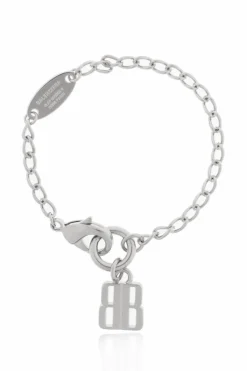 Balenciaga SILVER Bracelet with a logo-shaped pendant