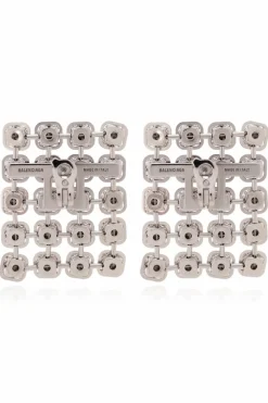 Balenciaga SILVER Earrings with shimmering crystals