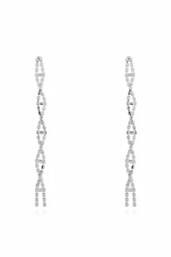 Balenciaga SILVER Earrings with shimmering crystals